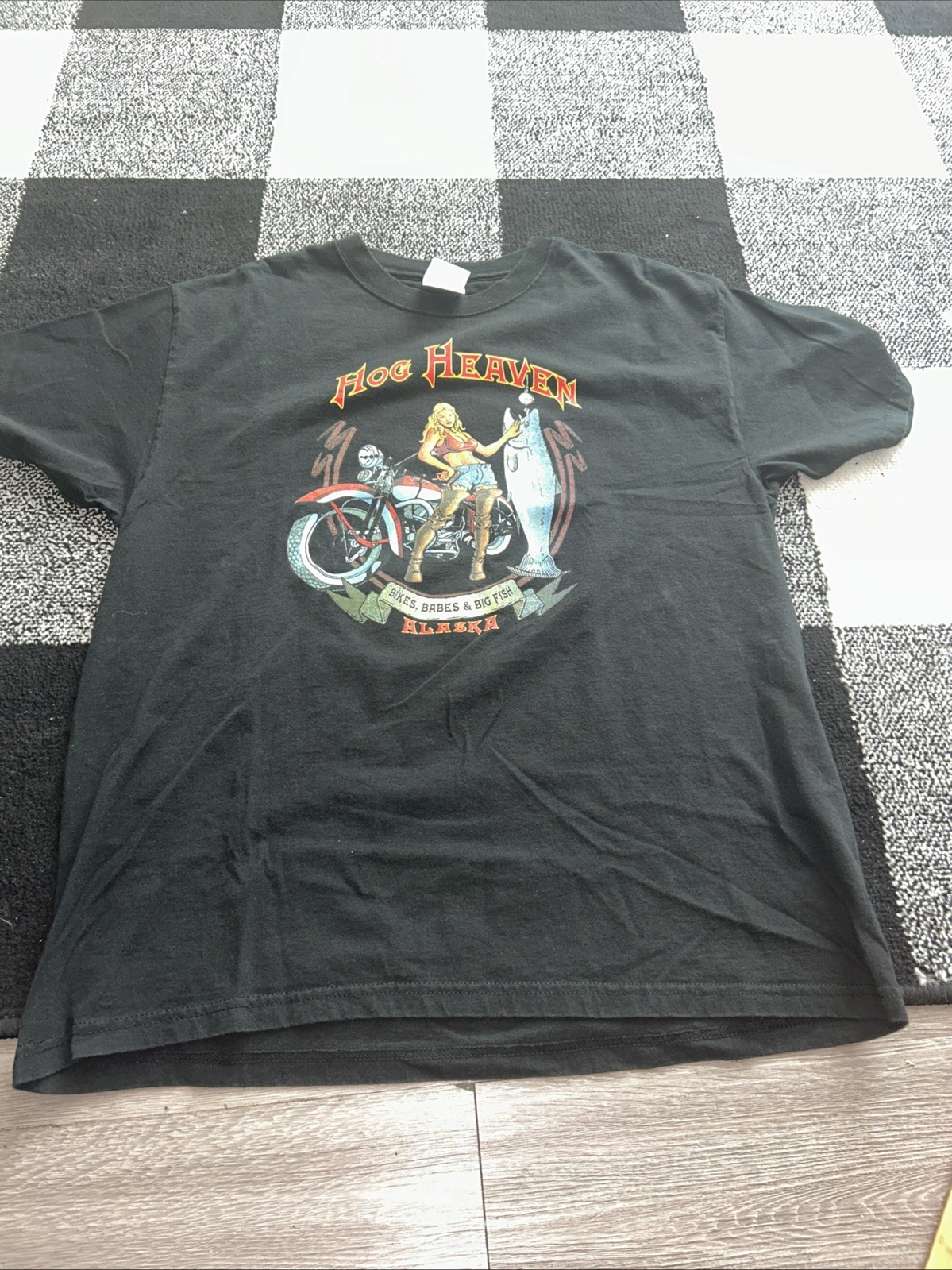 Biker Short Sleeve Black Shirt L Alaska gallery