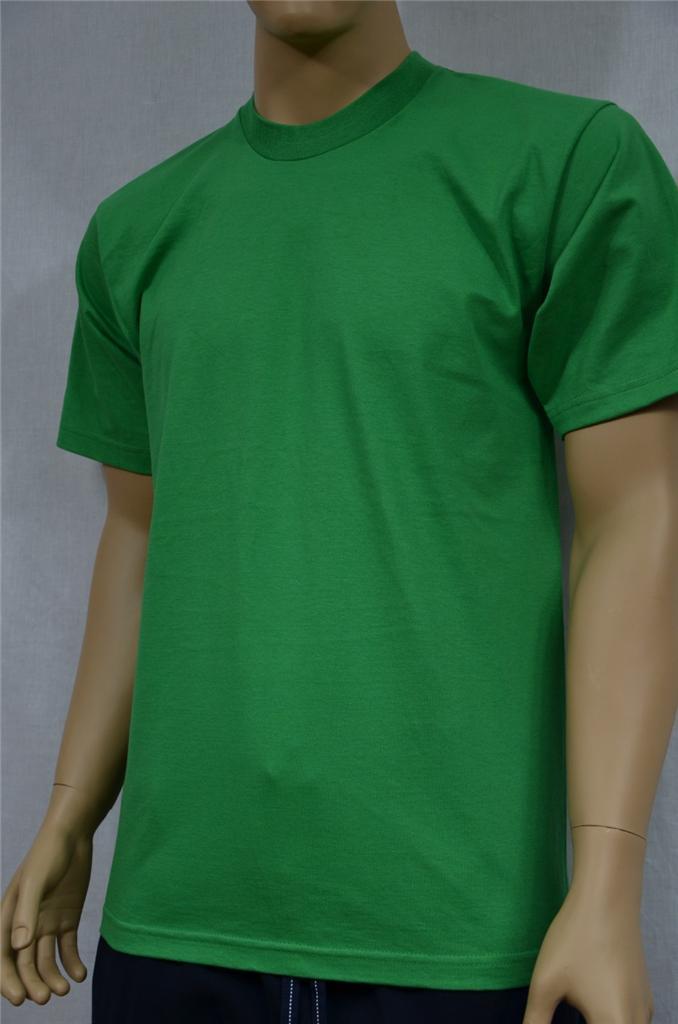 3 NEW PROCLUB S-5XLT HEAVY WEIGHT T-SHIRTS KELLY GREEN PLAIN TEE PRO CLUB BLANK gallery