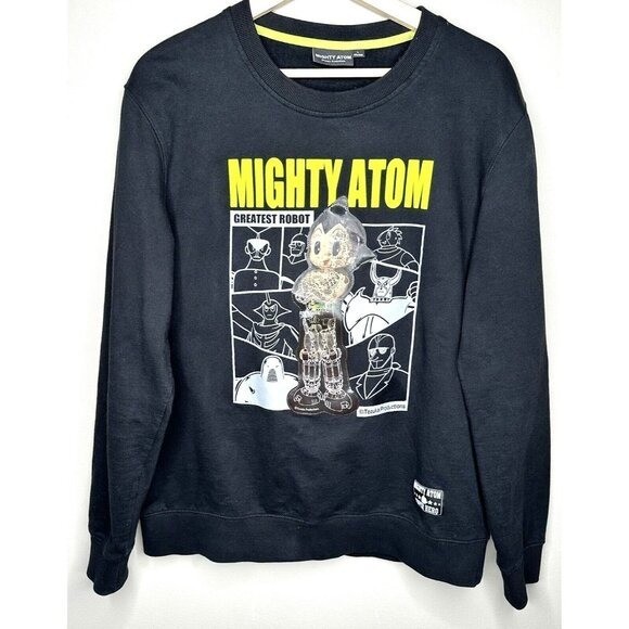 Tezuka Astro Boy Mighty Atom Sweatshirt Mens L Black Anime Graphic Hologram gallery