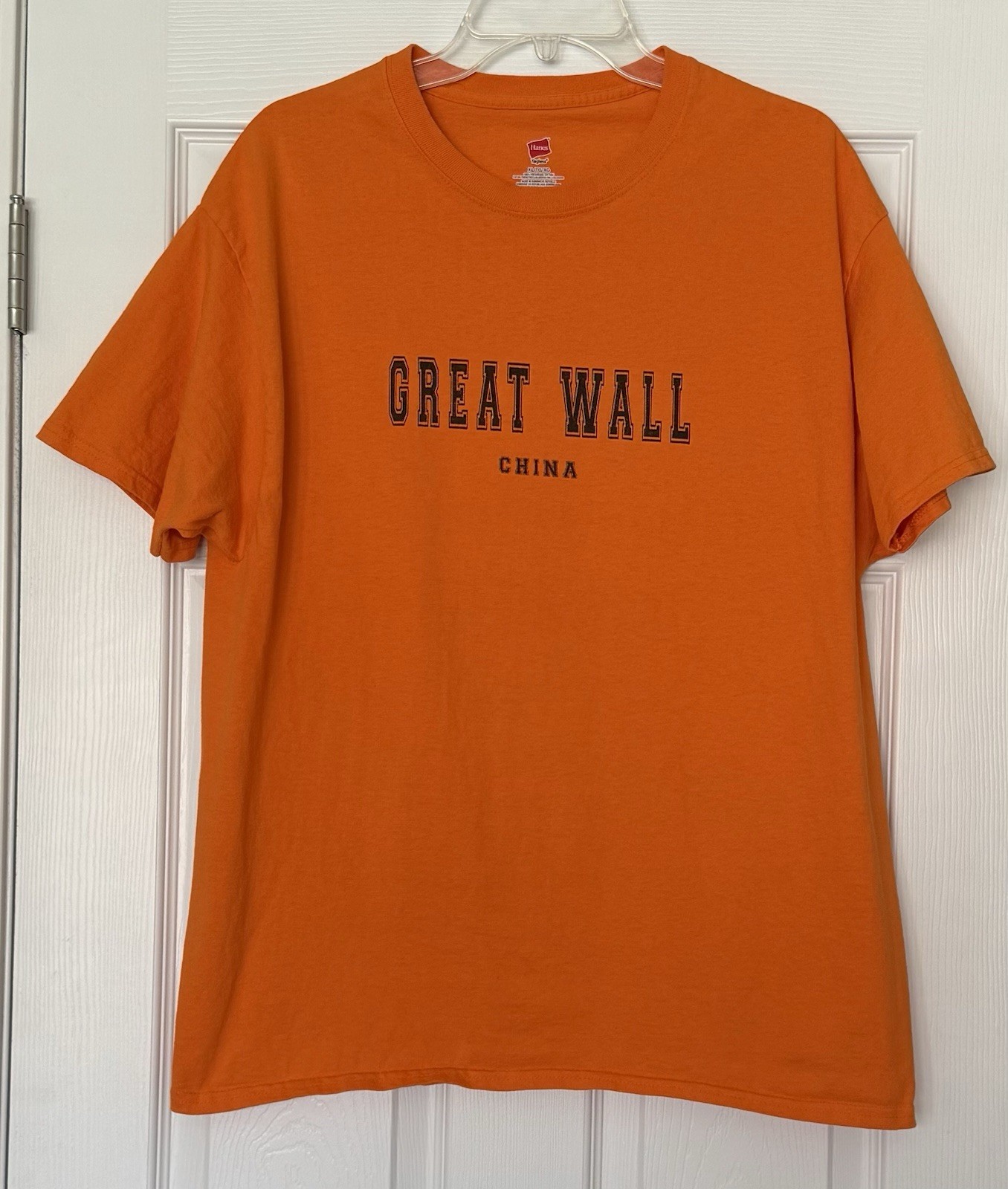 Vintage The Great Wall China Mens T Shirt Large Orange