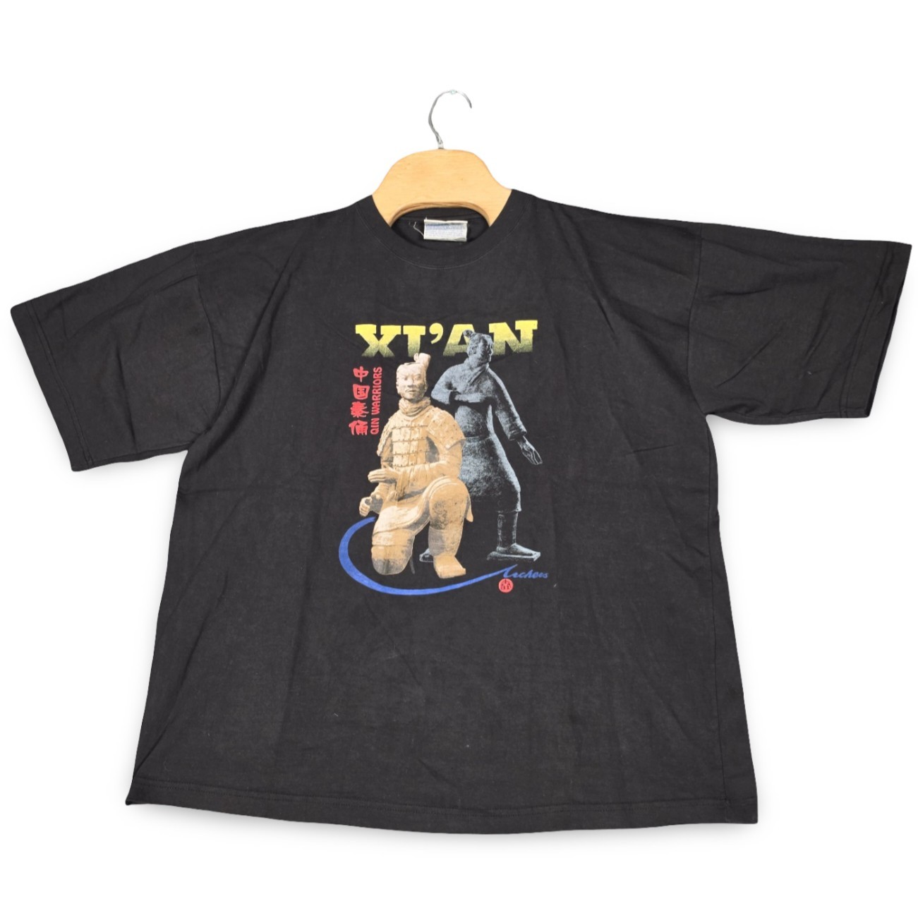 Vintage Xi'an Qin Warriors Terracotta Army China Graphic T-Shirt Mens XL Black gallery