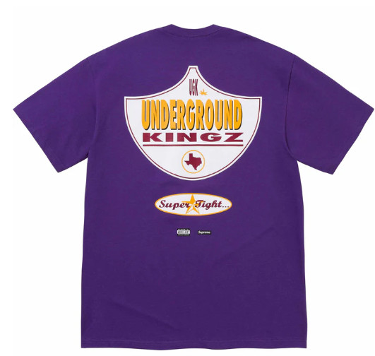 Supreme UGK Super Tight Tee Purple SS24 New In Hand Size Large Box Logo Pimp C