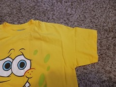 Vintage 2002 Nickelodeon SpongeBob SquarePants Nudie Pants Yellow TShirt Size M