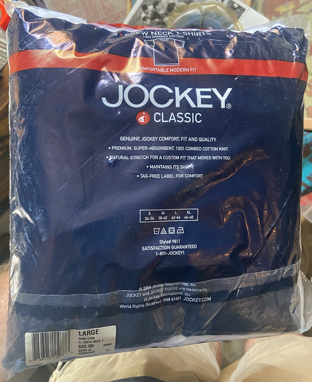 SEALED © 2004 JOCKEY CLASSIC Adult Size L 100% Combed Cotton T-SHIRTS gallery