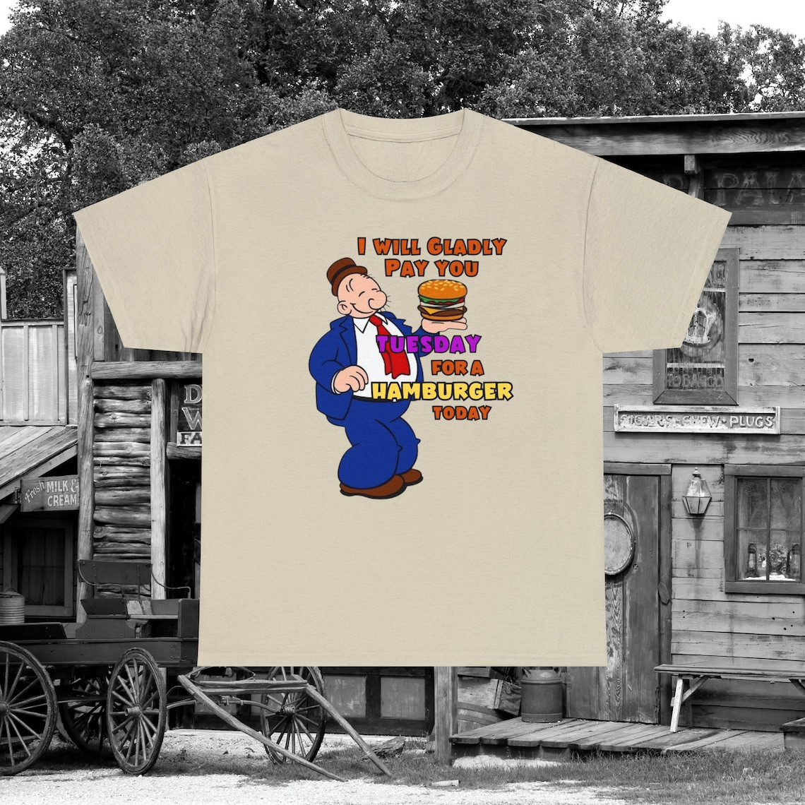 Wimpy Hamburger Quote T-Shirt Popeye Cartoon Graphic Tee Gildan 5000 Unisex gallery