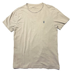 AllSaints Brace SS Crew Men’s Regular Fit Logo Embroidered Tee Medium HOLES