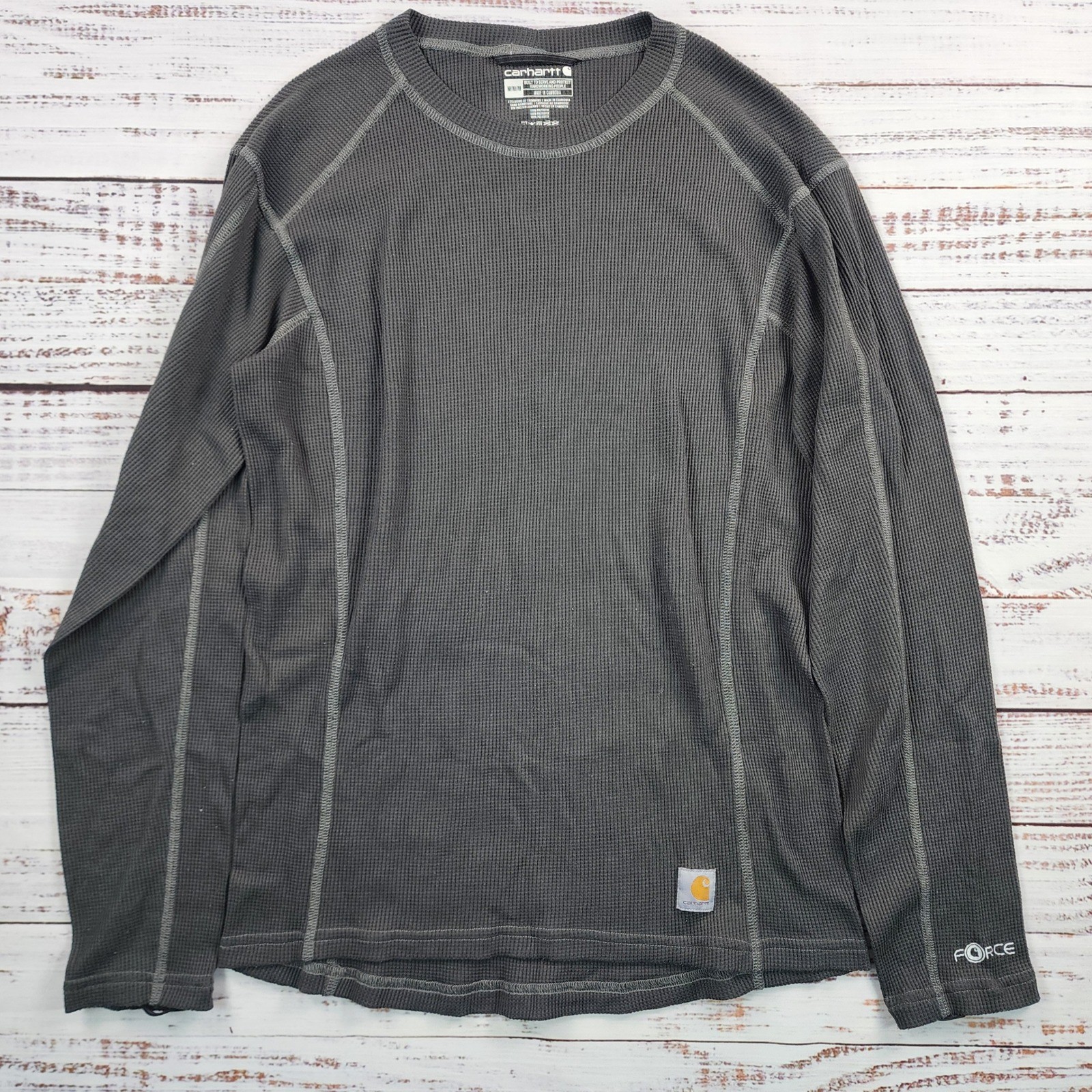 Carhartt Force MBL113 Shadow Gray Waffle Knit Thermal Base Layer Mens Medium M gallery