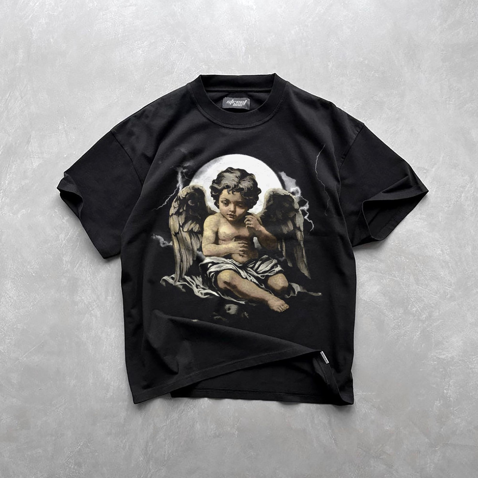 Vintage Praying Baby Angel Shirt Catholic Christian Cherub Graphic Tee gallery