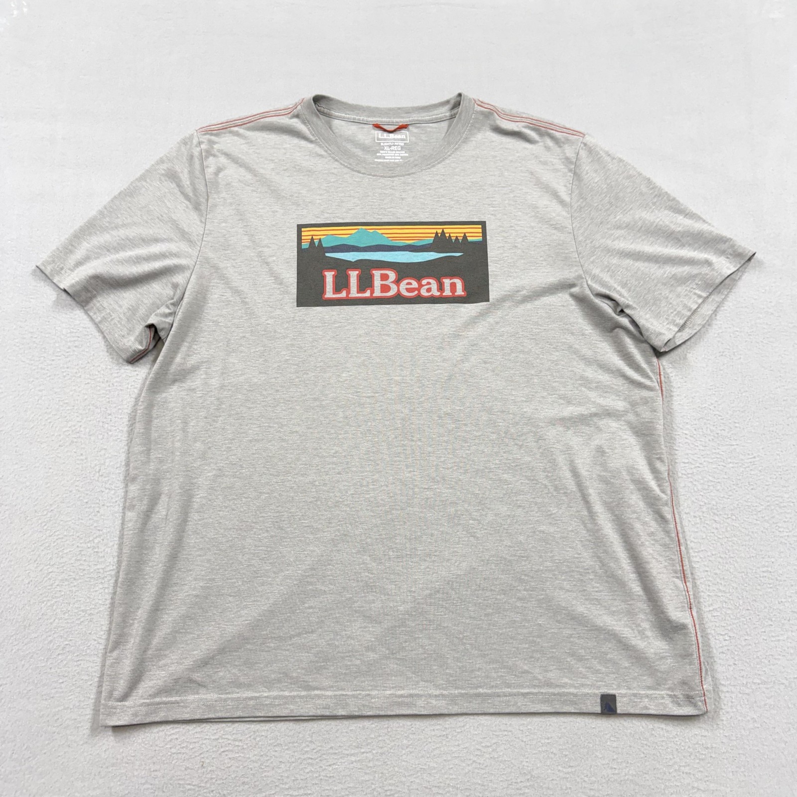 L.L.Bean Shirt Mens XL Gray Mountain Logo Graphic Tee Outdoor Hiking Tagless gallery
