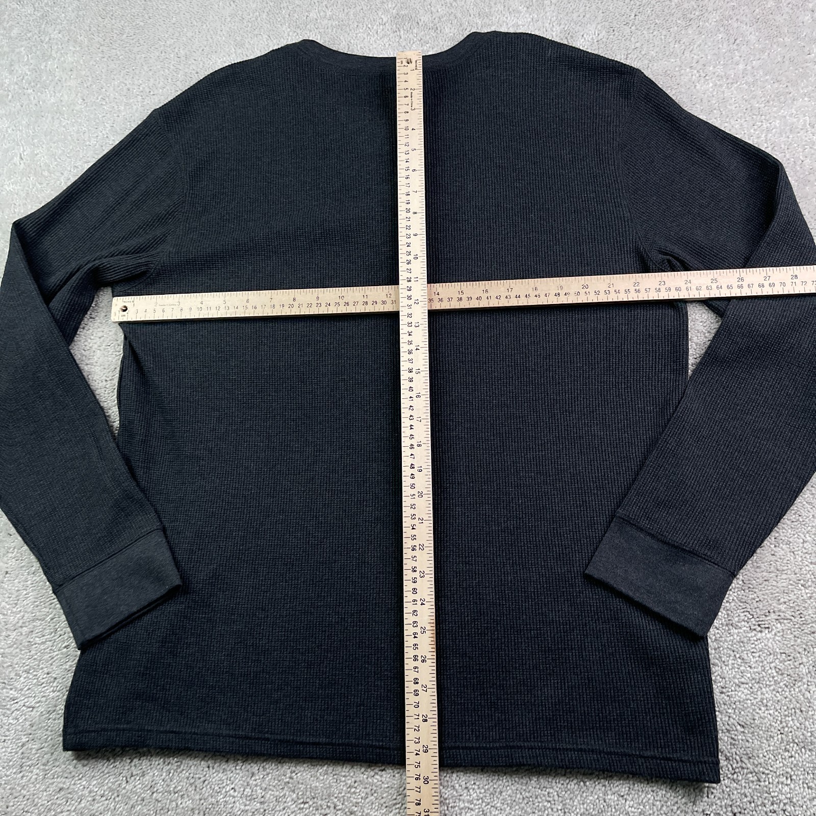 NEW St Johns Bay Shirt Mens 2XL XXL Grey Legacy Waffle Henley Thermal NWT gallery