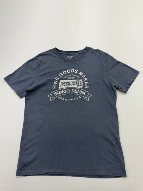 Jack & Jones Mens Navy Graphic Logo T-Shirt XL Regular 100% Cotton