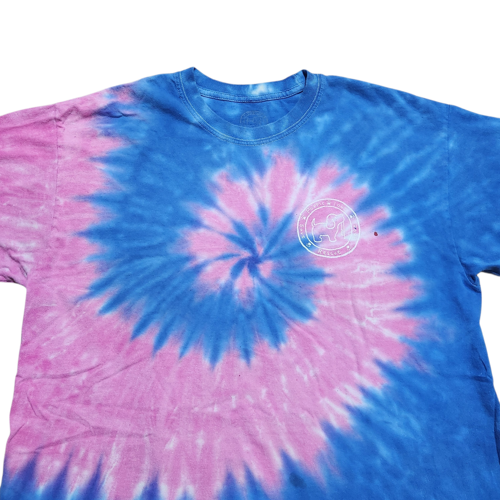Puppie Love L Unisex Tie Dye T-Shirt Multicolor Rescue Dog Graphic Short Sleeve gallery