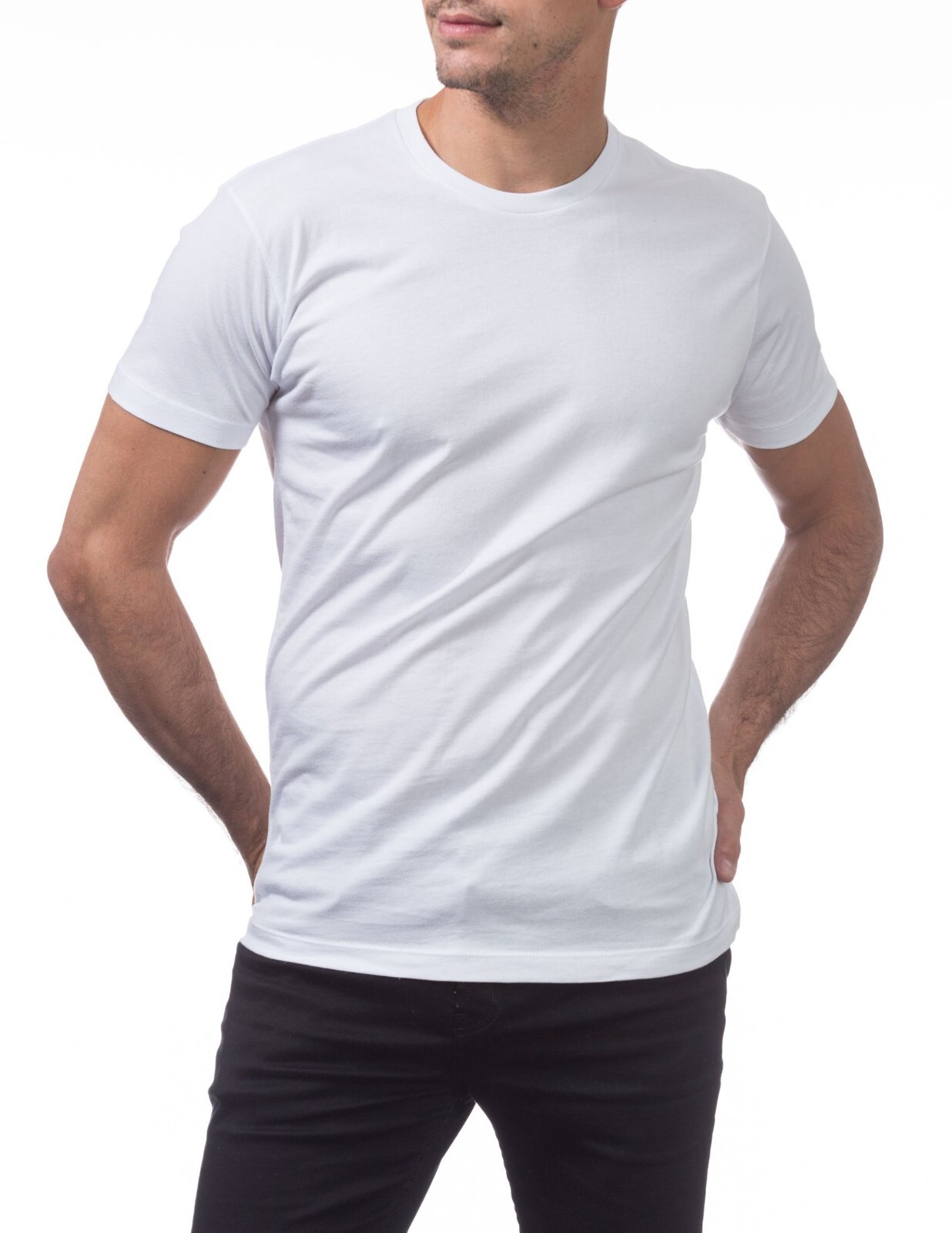 PRO CLUB MENS LIGHTWEIGHT T SHIRTS 4 X-Large BLK WHITE gallery