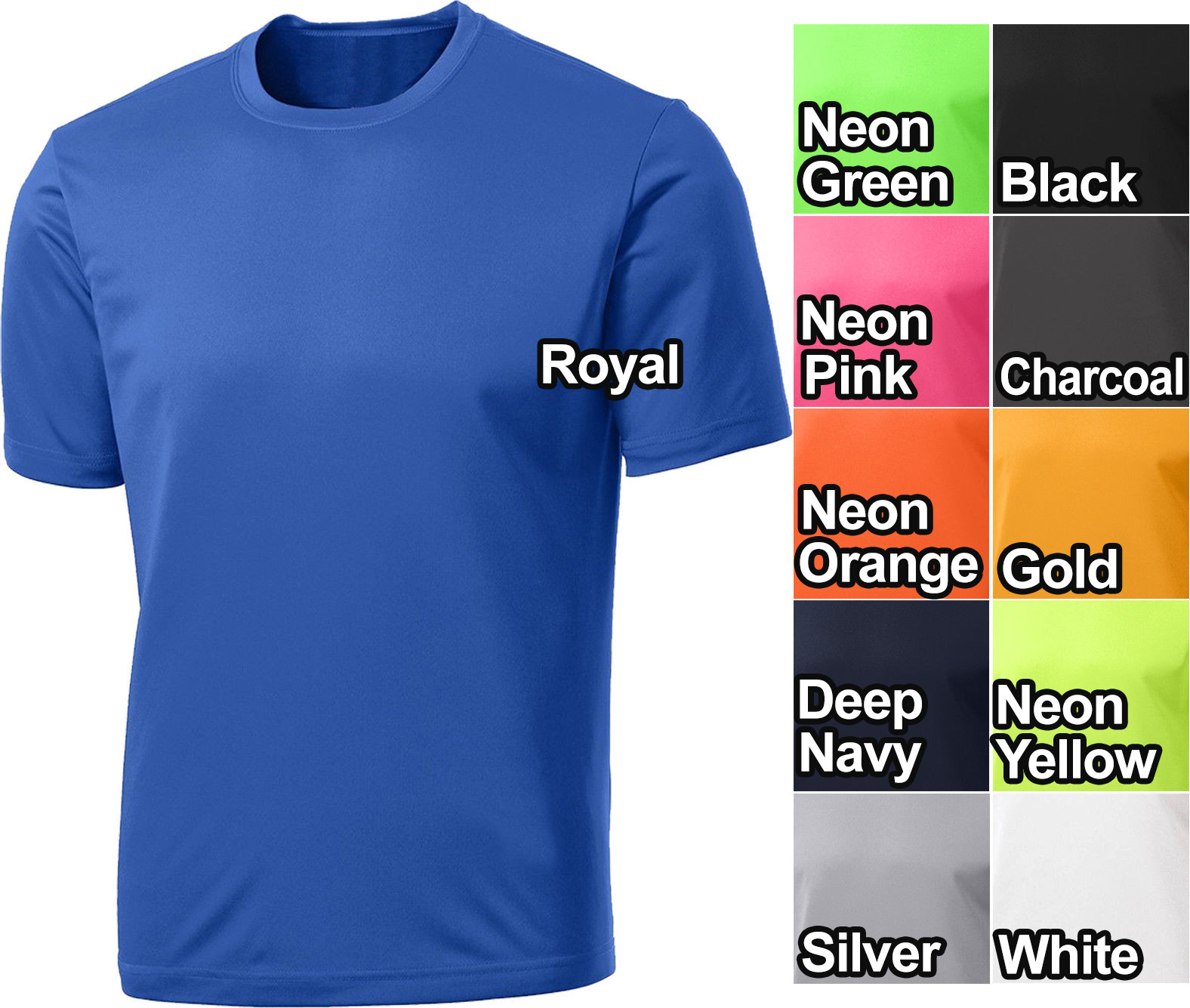 Mens Dry Fit T-Shirt Workout Moisture Wicking Tee S, M, L, XL, 2XL, 3XL, 4XL NEW gallery