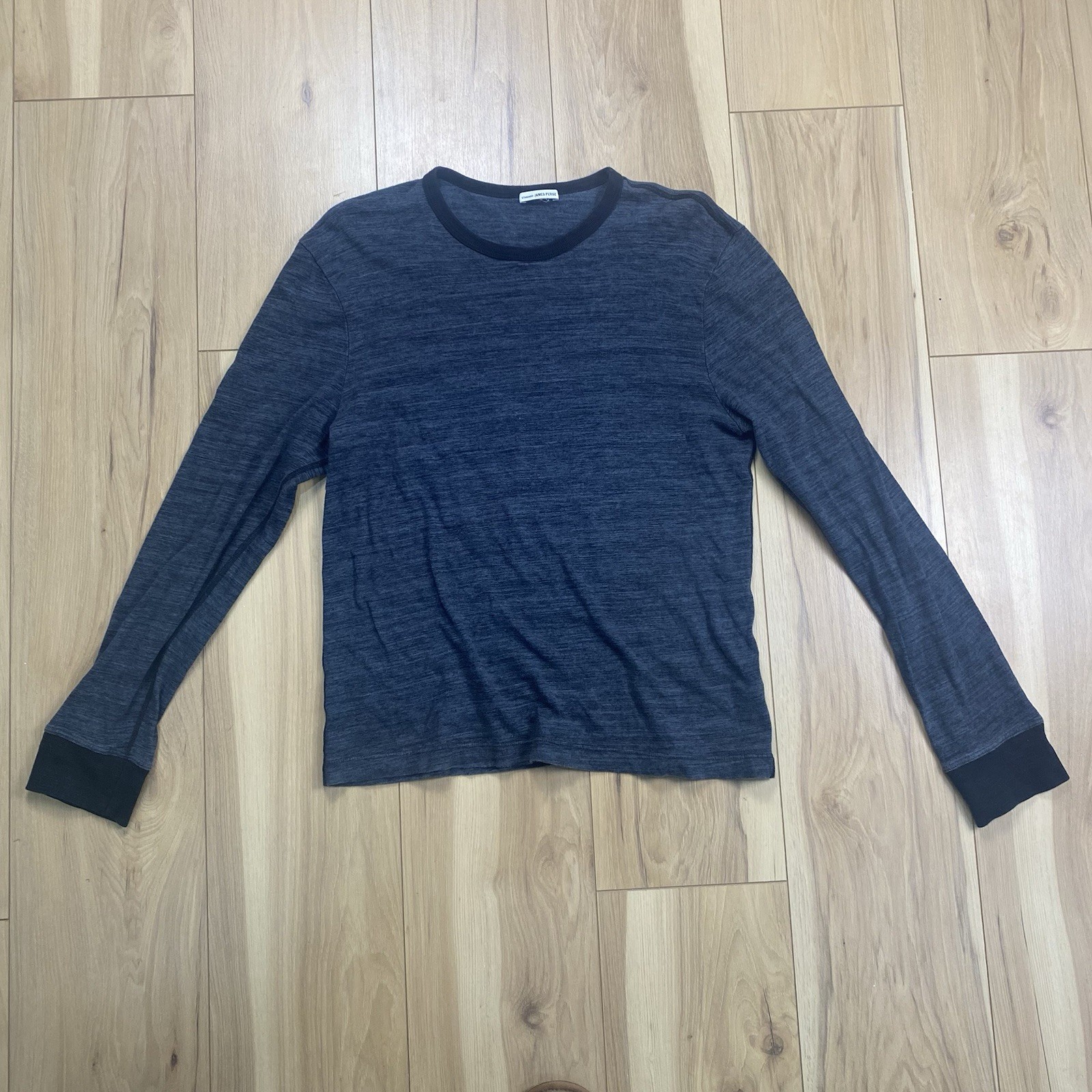James Perse Standard T-Shirt Mens Sz 2 Gray Cotton Long Sleeve Tee Made USA