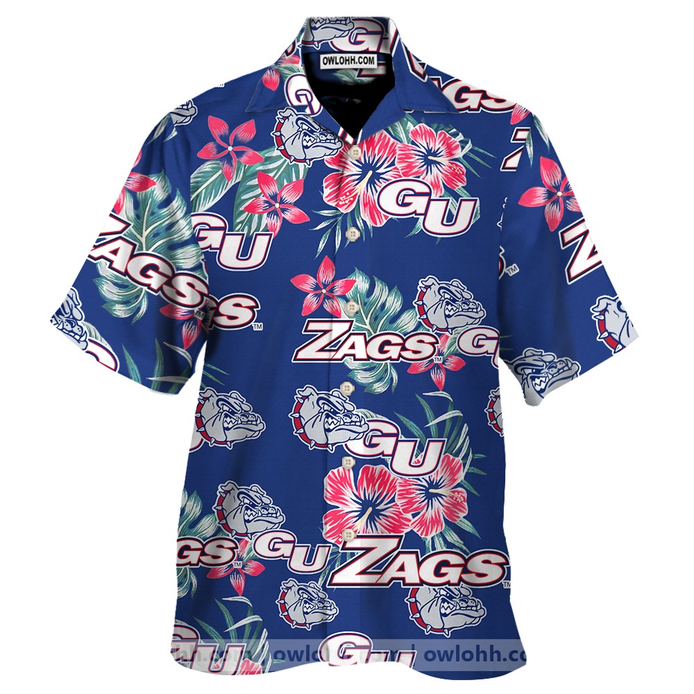 Gonzaga Bulldogs All Over Print 3D Aloha Summer Beach Hawaiian Shirt_x9p_97
