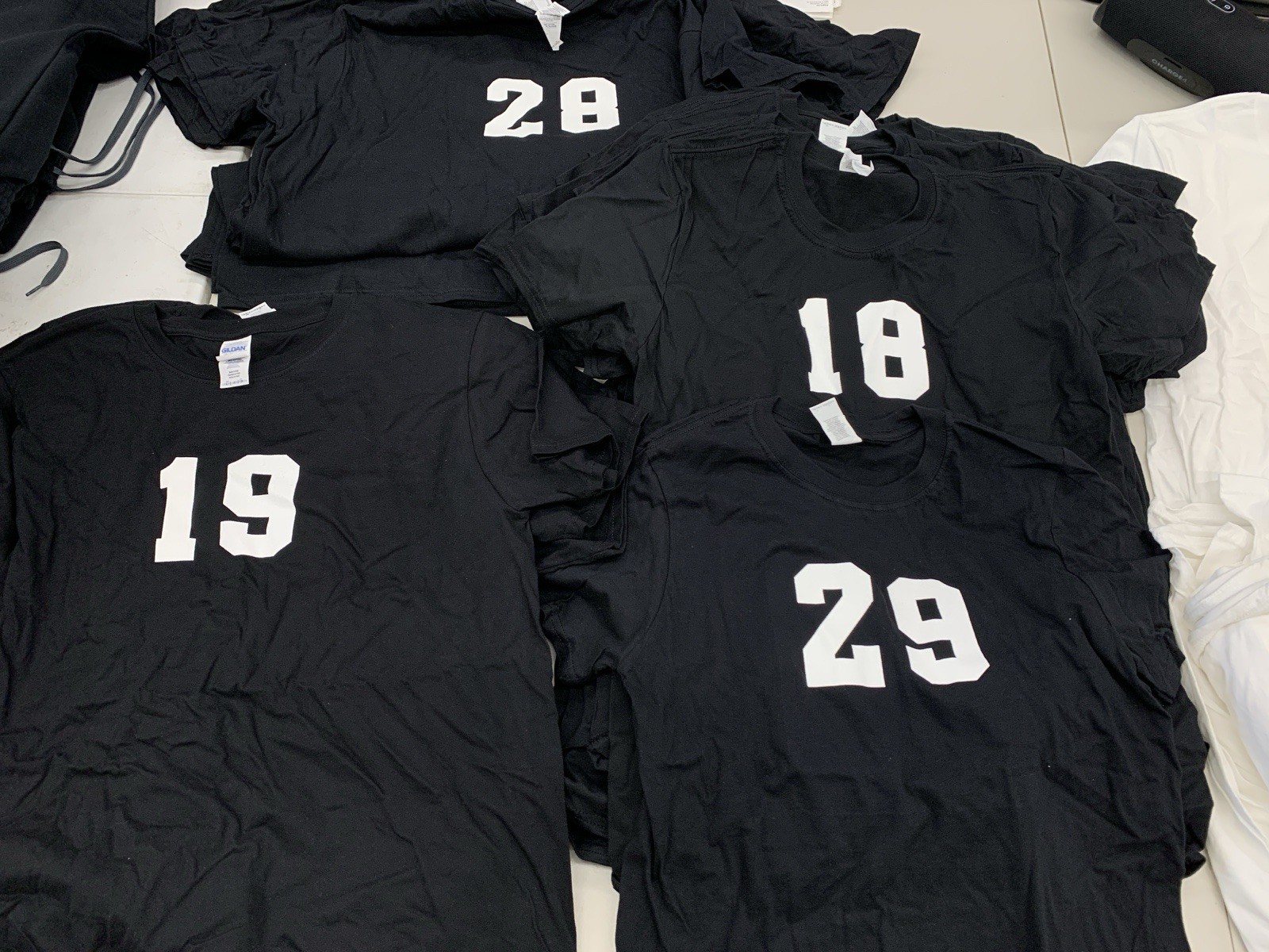 Gildan Soft Style Adult XS S M L XL Number Jersey T-Shirts White Black Team Set gallery