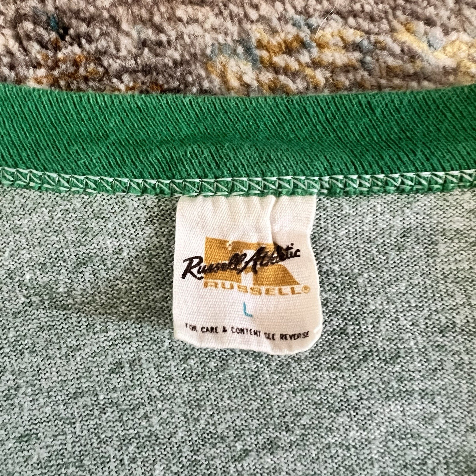 Vintage 1970s Russell Athletic Gold Label Zides Sports Ringer T-Shirt Green - L gallery