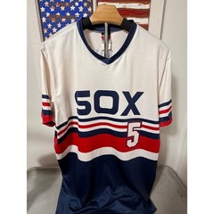 Vintage Alleson Athletic SOX Baseball Jersey Hannah #5 Men Medium Red Blue White