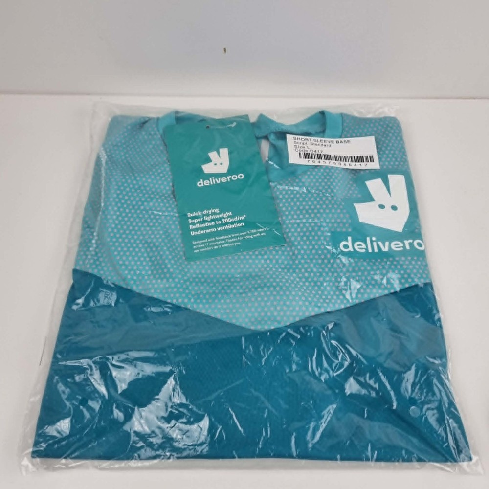 Deliveroo Short Sleeve Base Layer – Breathable T-Shirt, Size Large – BNWT