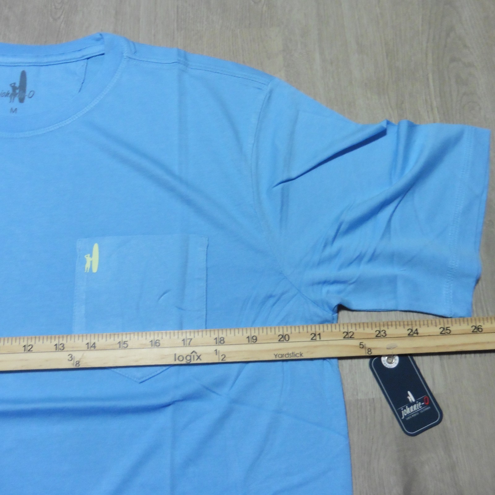 JOHNNIE O Mens M MEDIUM T SHIRT PALM PARADISE MALIBLU GOLF BLUE SANTA MONICA TEE gallery