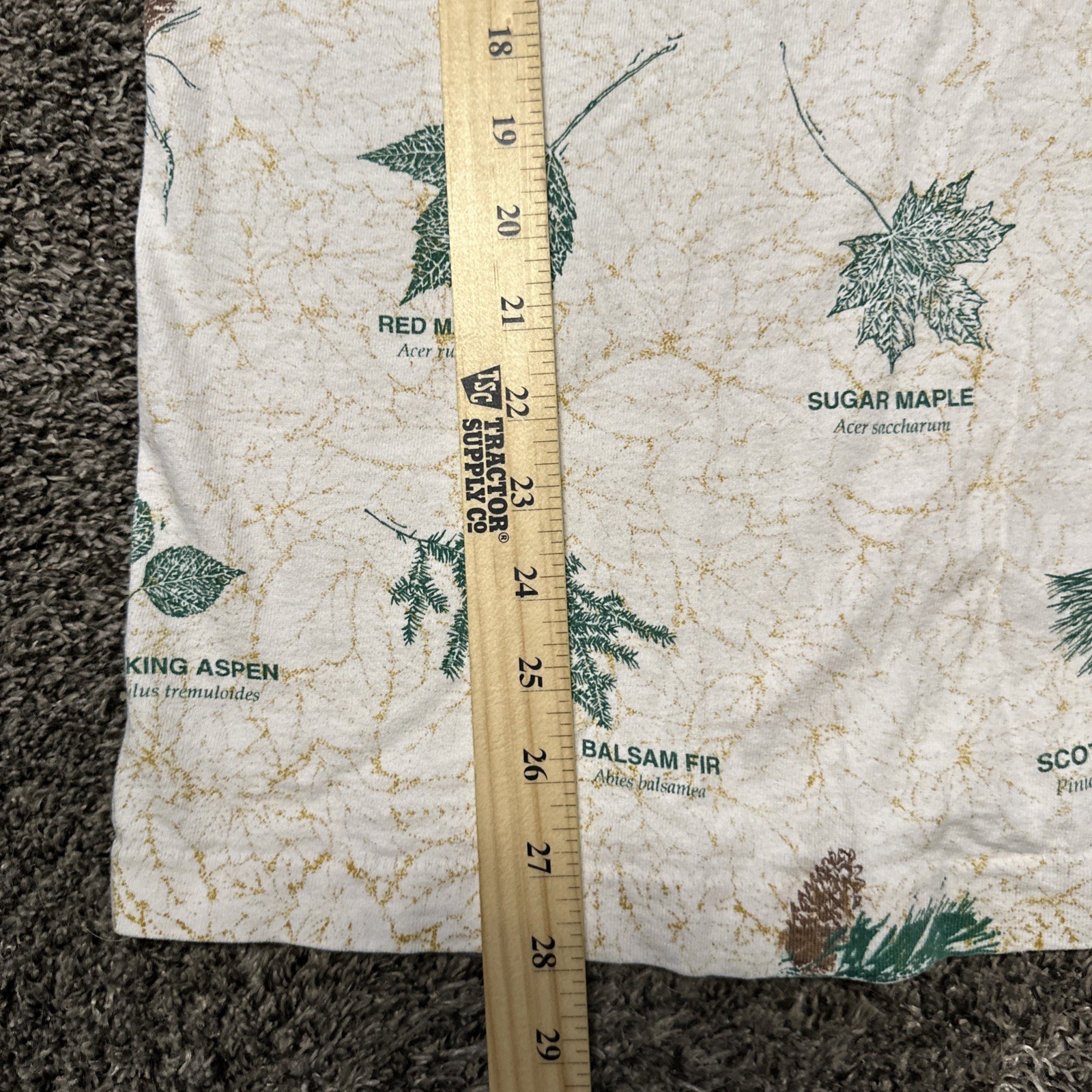 VTG Single Stitch Shirt Fruit Of The Loom Mens Medium White Botanical Plants AOP gallery