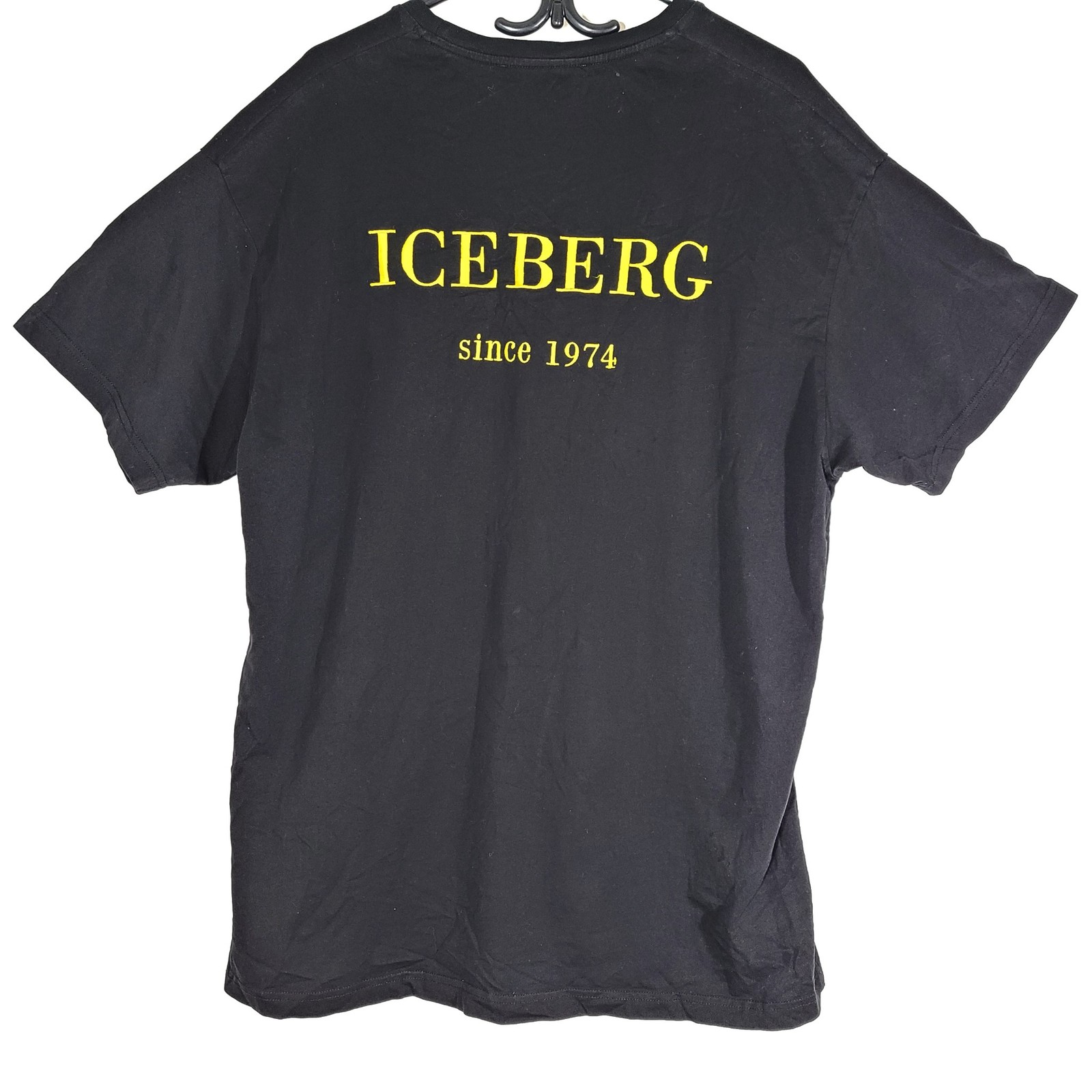 Iceberg Men's Logo Print T-shirt Mickey Mouse Classic Fit T-Shirt Black XL gallery