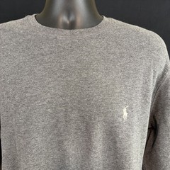 Polo Ralph Lauren Sleepwear Men Shirt L Thermal Waffle-Knit Long Sleeve Gray NWT