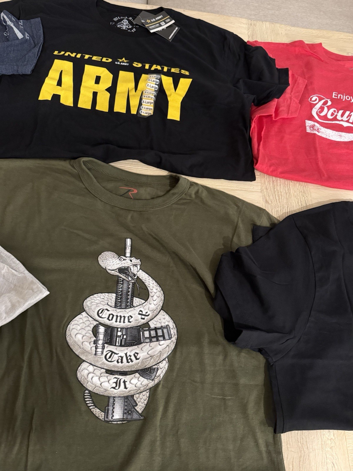 Lot Of 10 Patriotic / Military Shirts 9xXL, 1xL (Grunt Style/ Hero company/etc) gallery
