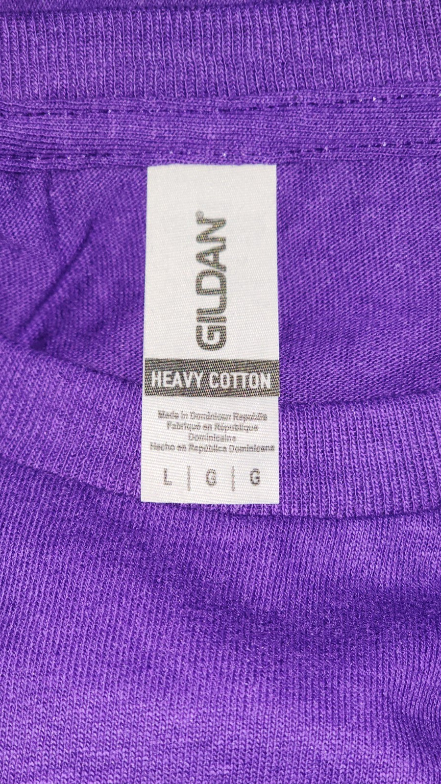 Gildan Adult Purple Pre-Shrunk Heavy Cotton Crew Neck T-Shirt Size L gallery