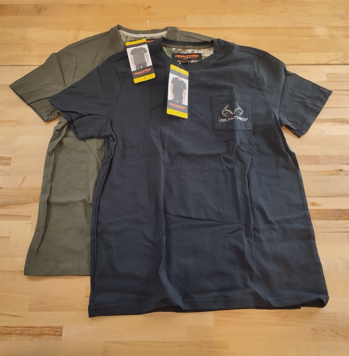 2 PACK Men’s Boston Traders Realtree Basic Pocket Tee T-Shirt Size Small