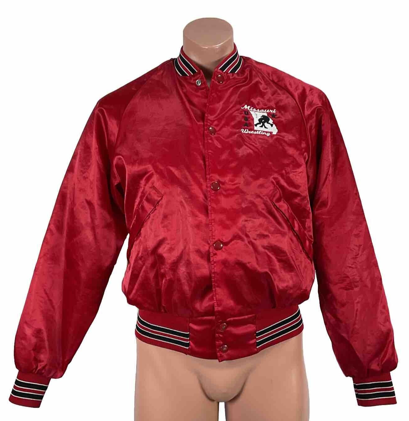 Vintage Missouri USA Wrestling Red Satin Jacket Small National Team Rare gallery