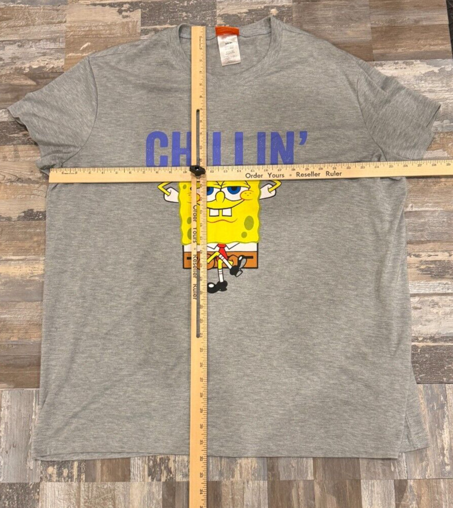 SpongeBob Chillin Grey Cotton T-shirt Nickelodeon Size XXL gallery