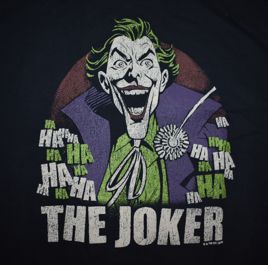 Batman Mens Joker Ha Ha Distressed Print Comics Black Shirt New S-2XL gallery