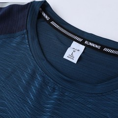 Exercise Shirts Men New Splicing Run Quick Dry Breathable Short Sleeves Compress