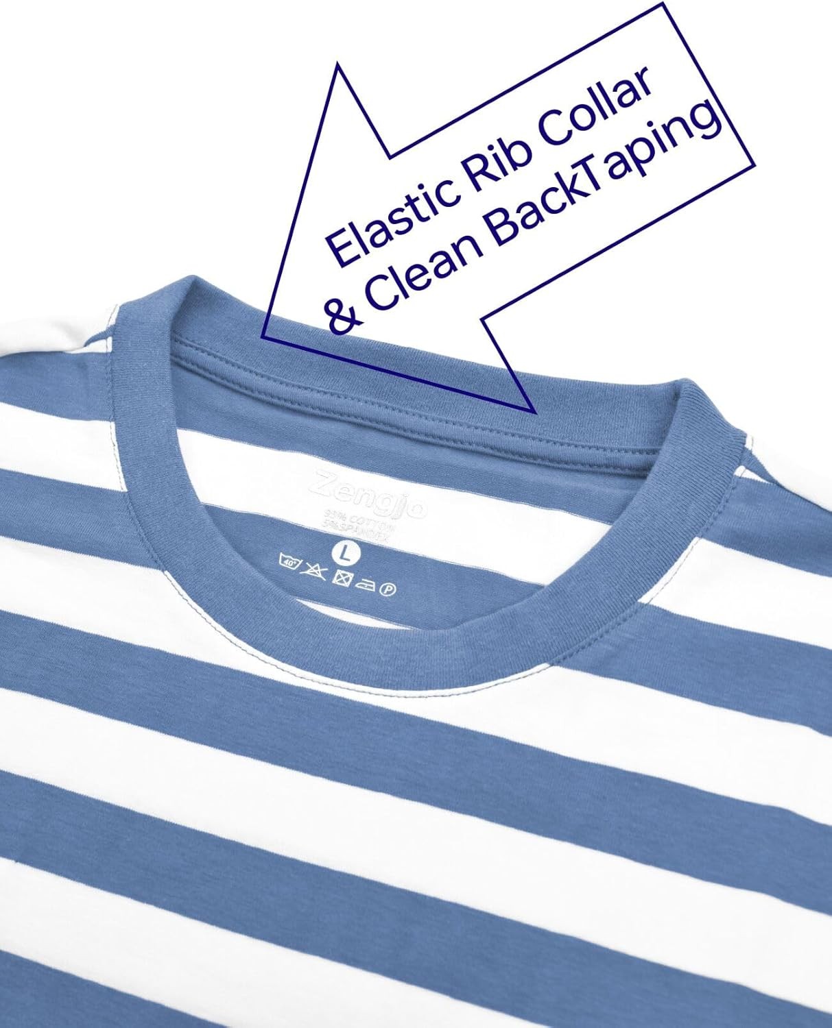 Mens Short Sleeve Striped T Shirt Casual Cotton Stretch Tee for Summer Layering gallery