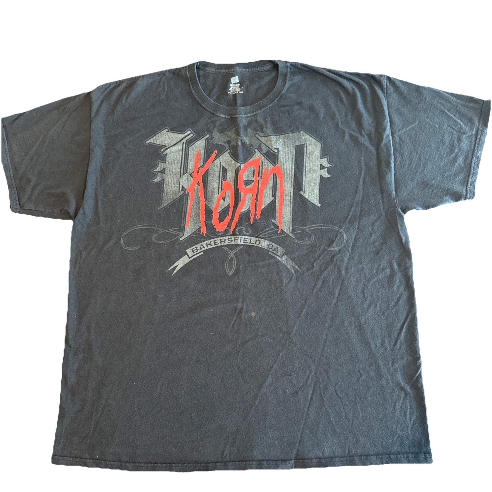 Vintage Y2K KORN Bakersfield, CA T-Shirt Tee Black 2000s Metal Band 2XL XXL gallery