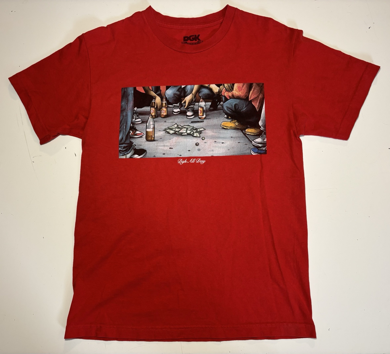 DGK All Day Street Dice 40s Gambling Shirt Skateboard Hip Hop Y2K Style Mens M