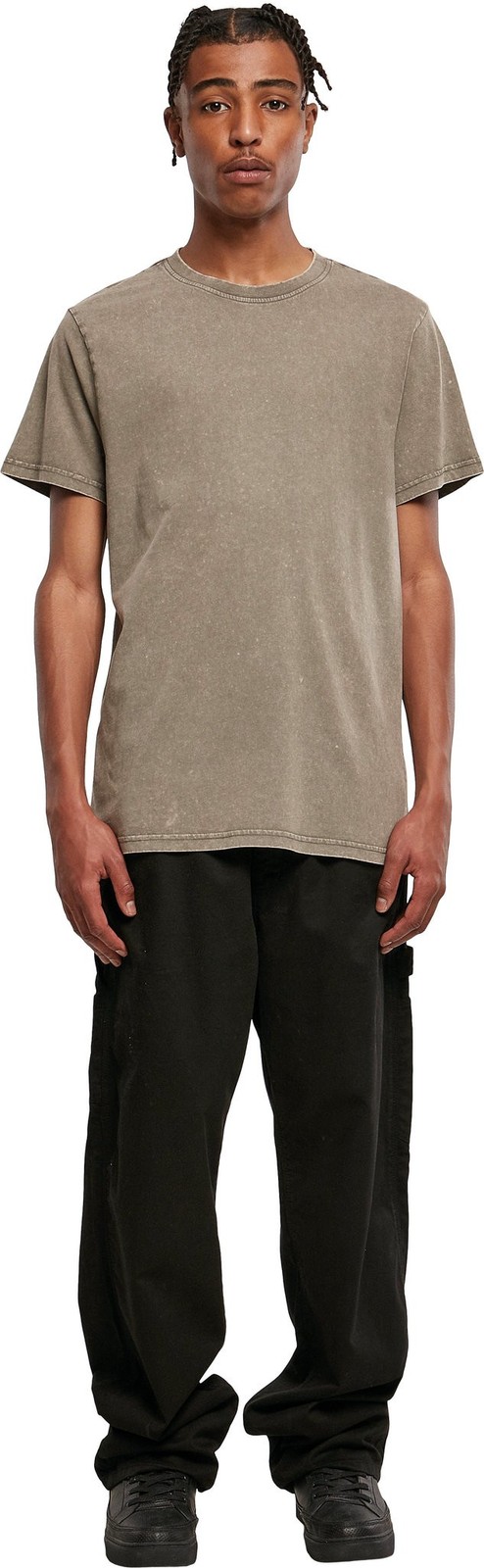 Acid Washed Round Neck Tee| Men's Urban style Crew Neck Relaxed Fit T-shirt gallery