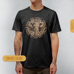 Retro Elephant Graphic Comfort Tee Soft Cotton