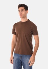 Men’s Slim Fit Cotton Basic T Shirt Half Sleeve Solid Color Made Italy