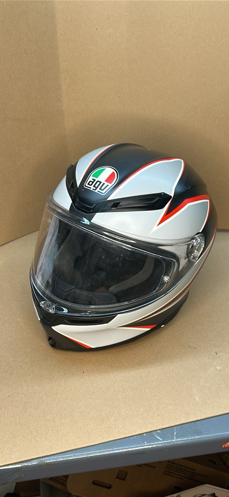 agv K6 S E2206 – FLASH MATT BLACK/GREY/RED helmet SIZE MS