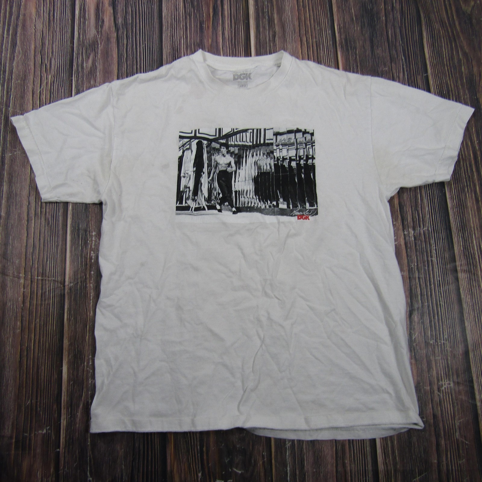 DGK Kanji Dragon Graphic Shirt Mens L White Tagless Cotton Jersey Tee Streetwear gallery