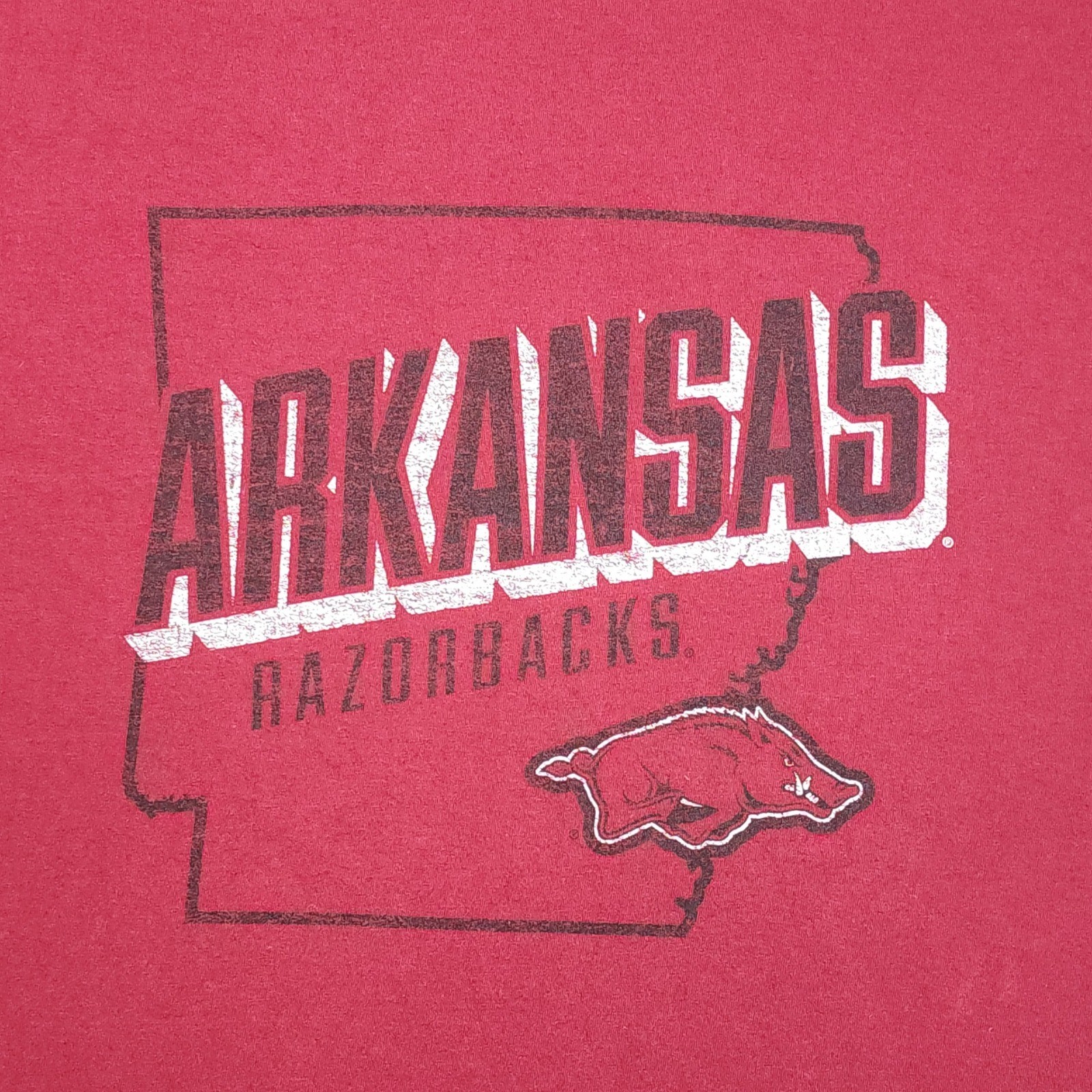 Russell Athletic Arkansas Razorbacks T-Shirt Mens Medium Red Distressed Logo gallery