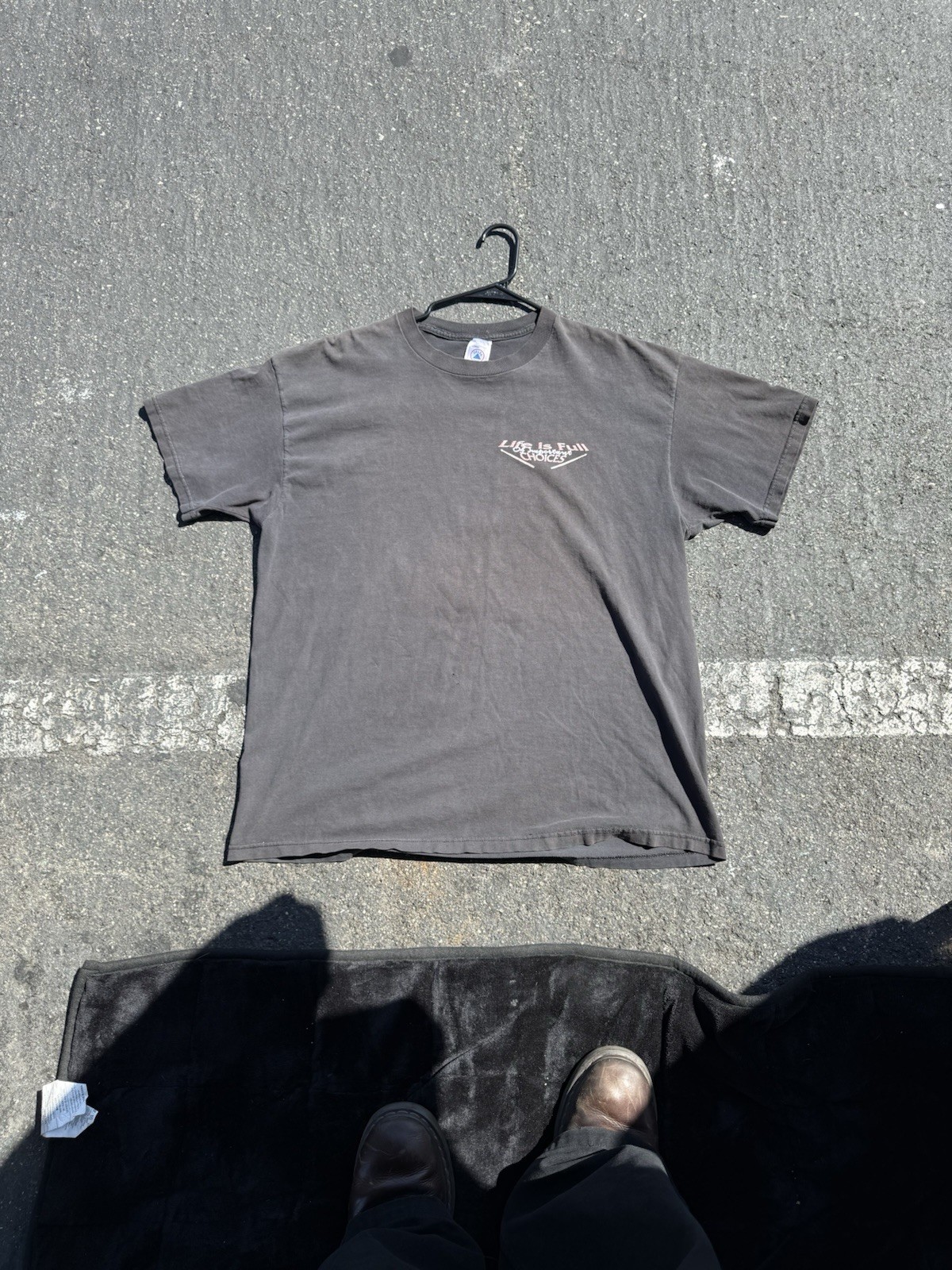 Delta Pro Weight Gray "Life’s a B**** Then You Die" Graphic Tee SS Crew Men's XL gallery