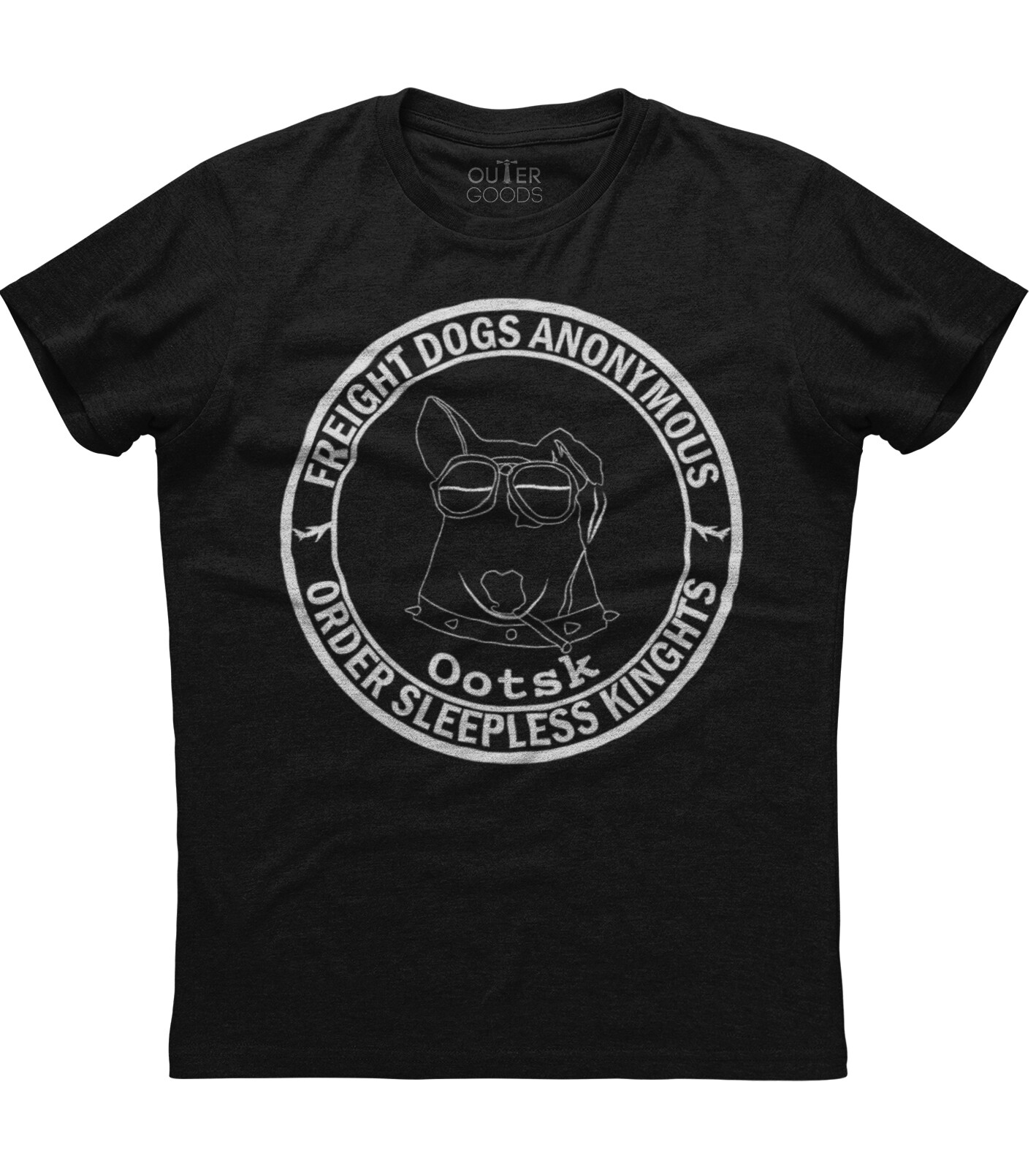 Freight Dogs Anonymous Mockup Design Graphics Printed Mens Cotton Black T-shirt gallery