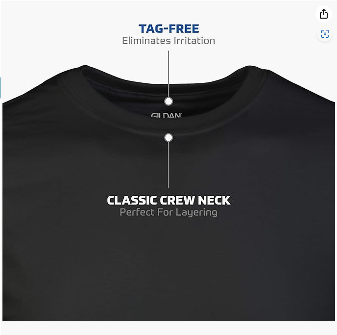 Gildan Men's Crew T-Shirts, Multipack, Style G1100, Black 100% Cotton Size XX-L gallery