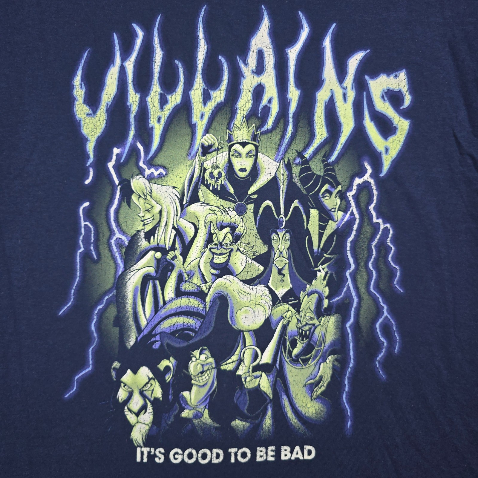DISNEY VILLAINS SHIRT Mens XL BLUE ANIMATION CASUAL Distressed Retro NWT gallery