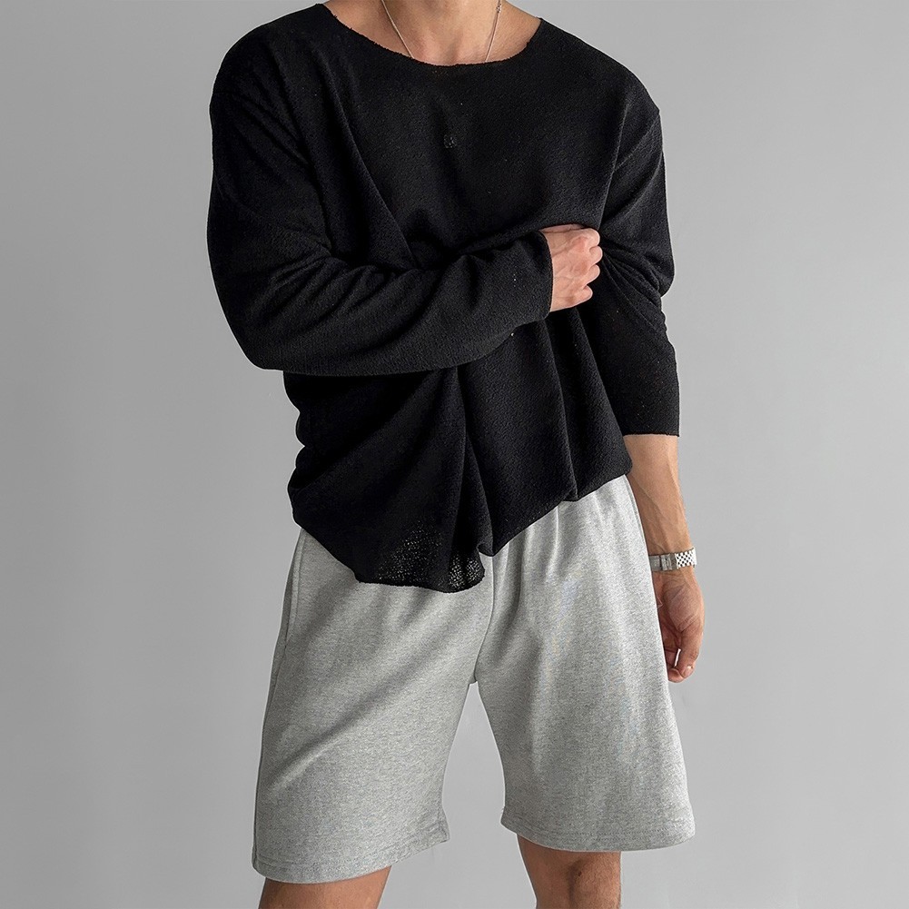 Men's Knitted Long Sleeve T Shirt Solid Color for Daily Vacation Style gallery
