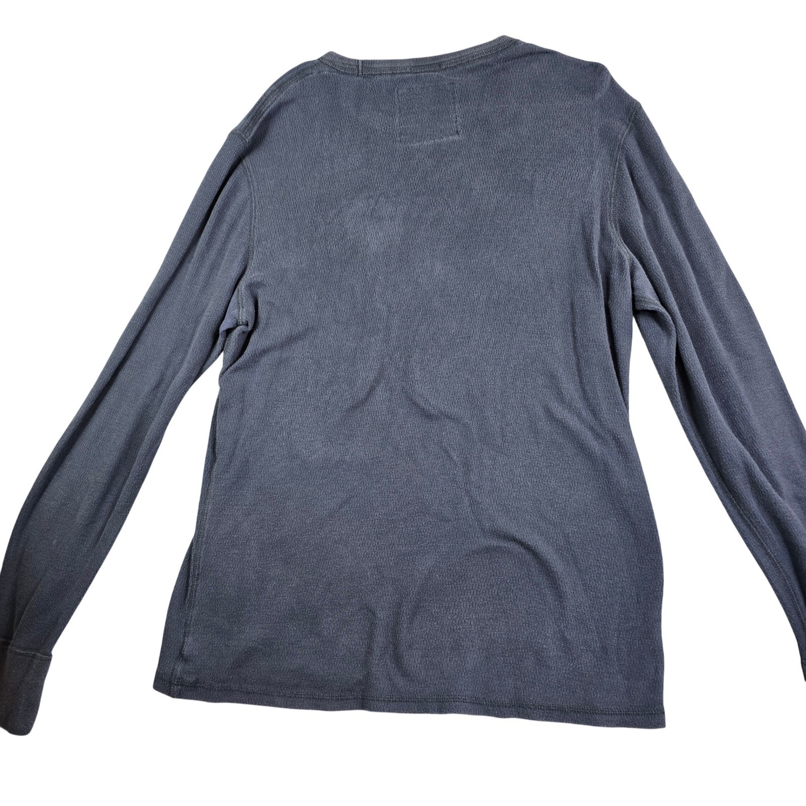 American Eagle Thermal Shirt Mens XL Blue Long Sleeve Waffle Knit Eagle Logo Y2K gallery